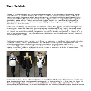 Tipos De Moda
