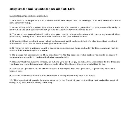 Inspirational Quotations about Life