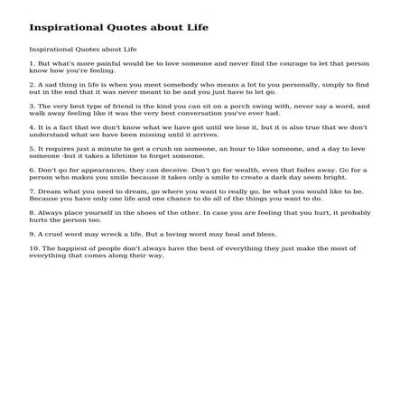 Inspirational Quotes about Life