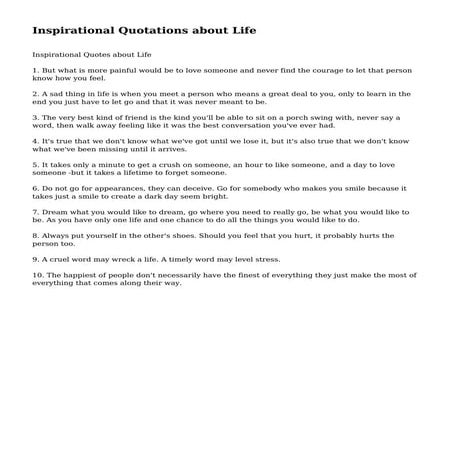Inspirational Quotations about Life