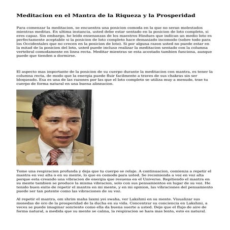 Meditacion en el Mantra de la Riqueza y la Prosperidad | PDF