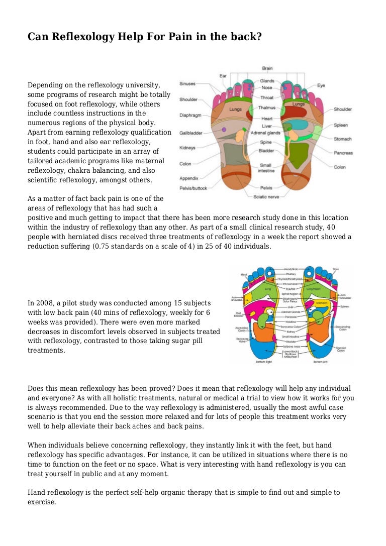 Can Reflexology Help For Pain in the back?