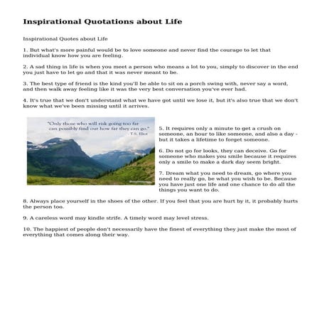 Inspirational Quotations about Life