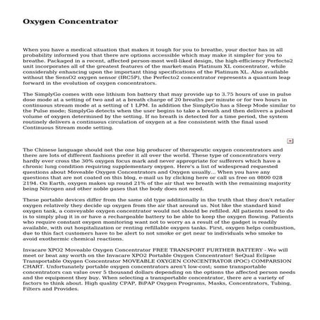 Oxygen Concentrator | PDF