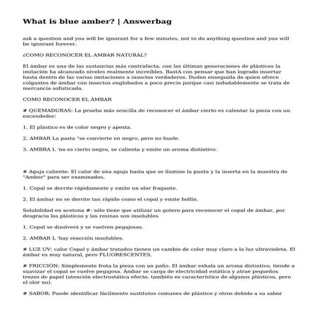 What is blue amber? | Answerbag