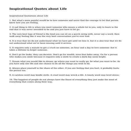 Inspirational Quotes about Life