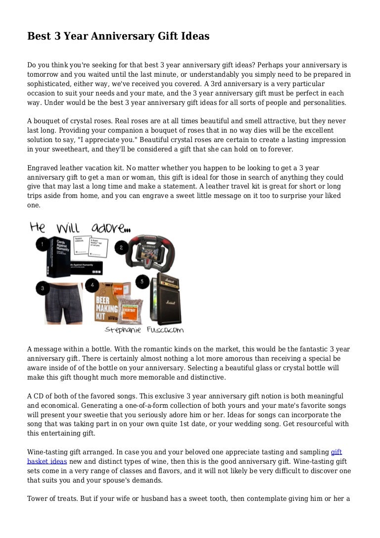 what do you get your wife for 3 year anniversary