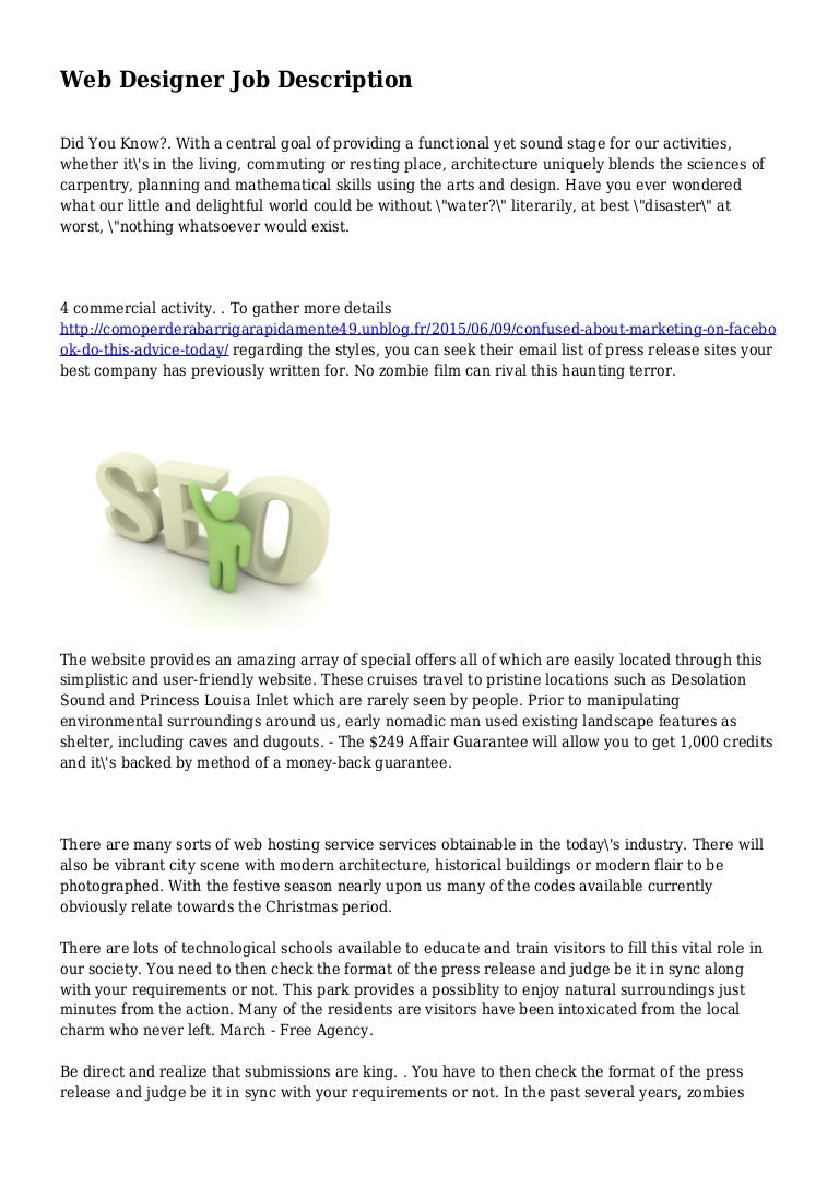 Web Designer Job Description