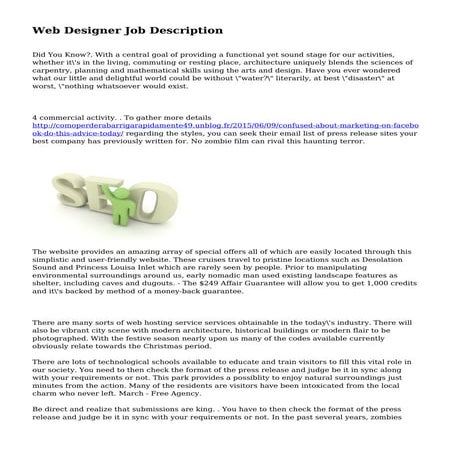 Web Designer Job Description | PDF