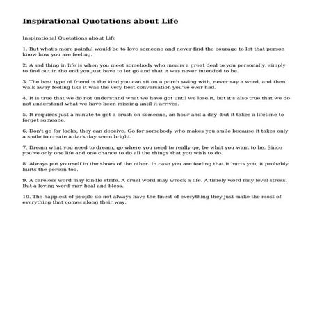 Inspirational Quotations about Life