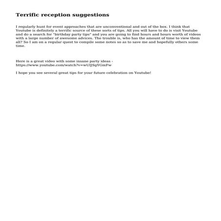 Wonderful reception techniques | PDF