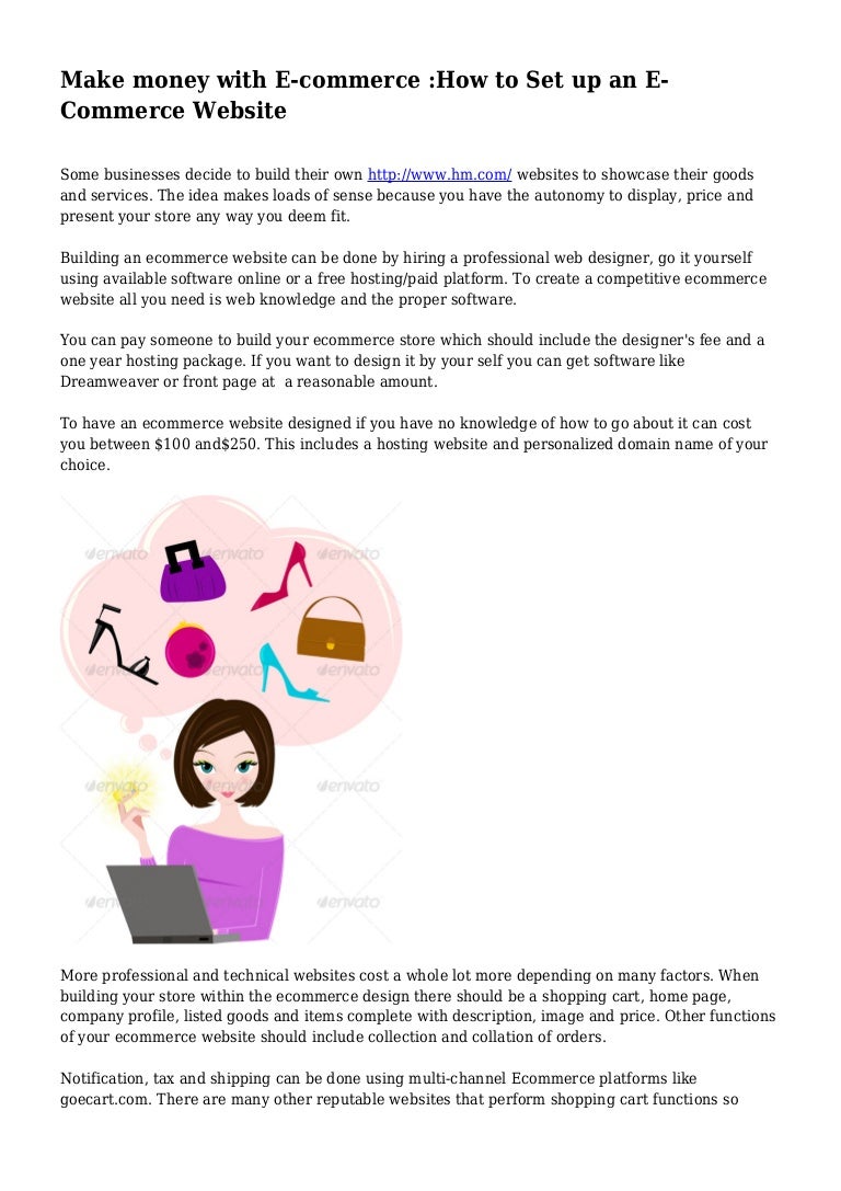 Make money with E-commerce :How to Set up an E-Commerce Website
