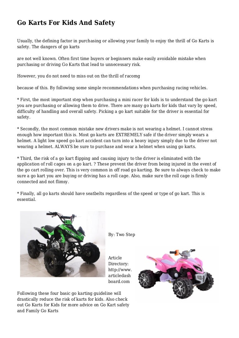Go Karts For Kids And Safety