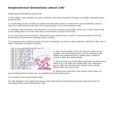 Inspirational Quotations about Life