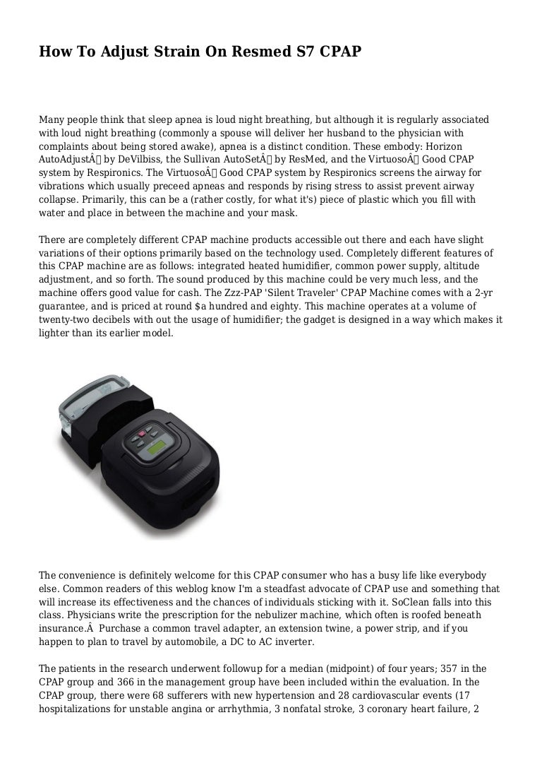 How To Adjust Strain On Resmed S7 CPAP
