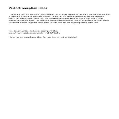 Perfect reception ideas PDF