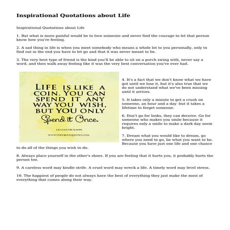Inspirational Quotations about Life