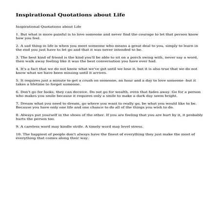 Inspirational Quotations about Life