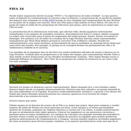 FIFA 16 manual español ps3 | PDF