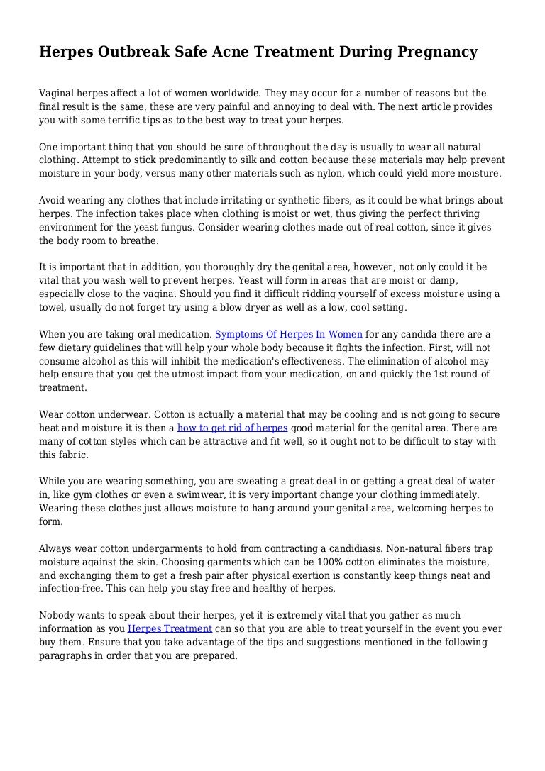 Herpes outbreak when pregnant