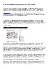 Commercial Mortgage Broker Fee Agreement