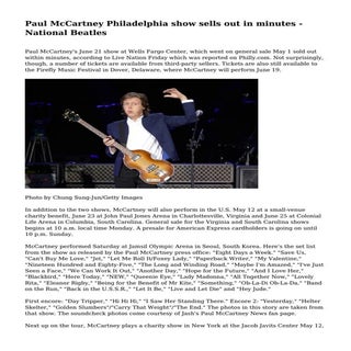 Paul McCartney Philadelphia show se...