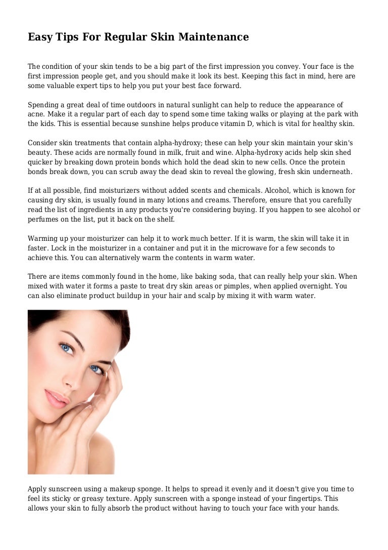 skin maintenance tips
