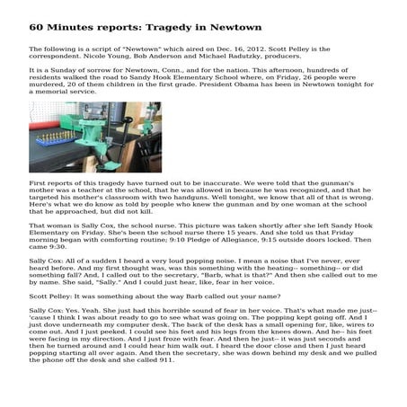 60 Minutes reports: Tragedy in Newtown