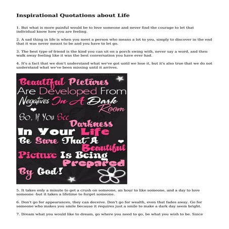 Inspirational Quotations about Life