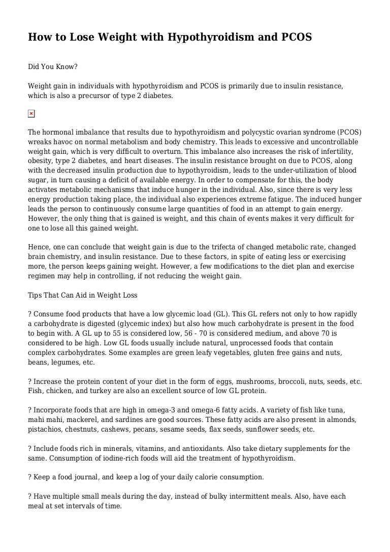 Losing Weight With Insulin Resistance And Hypothyroidism / Losing