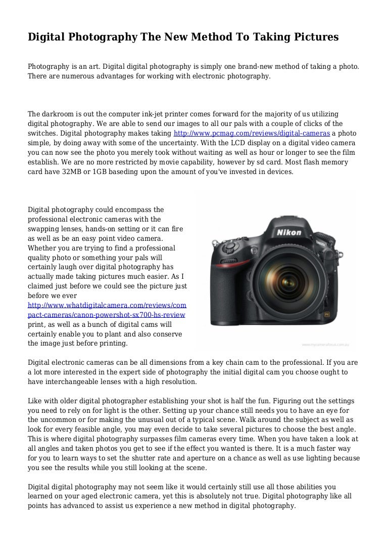 Digital Photography The New Method To Taking Pictures