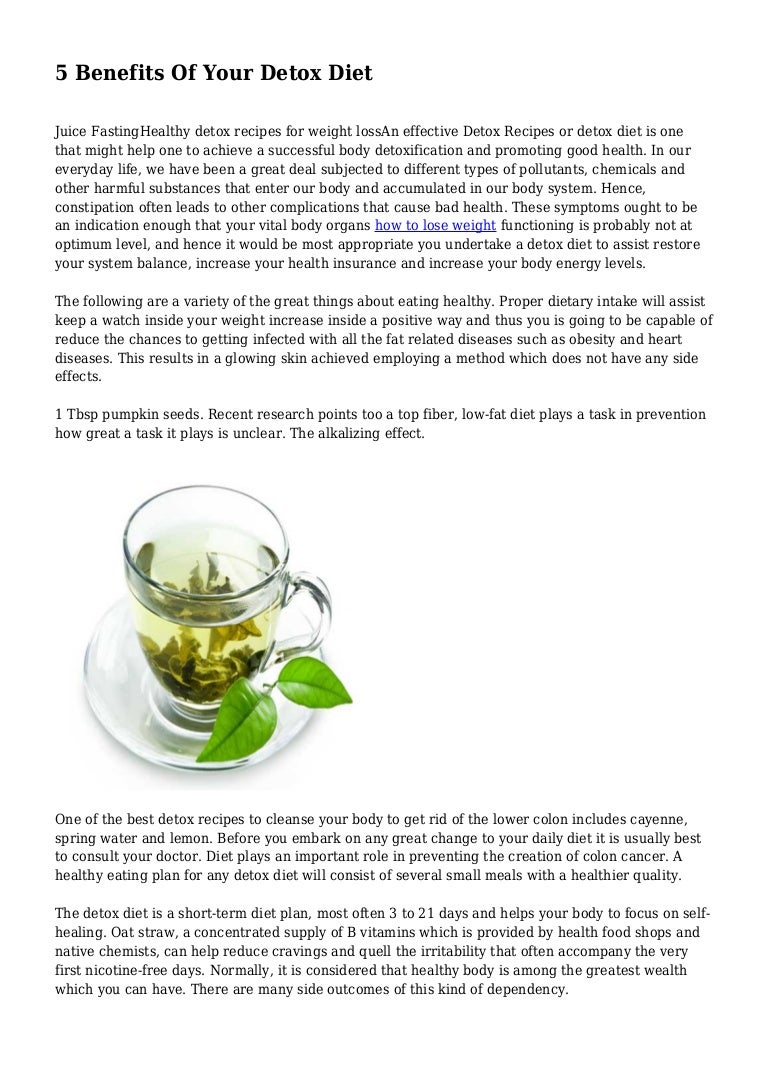 5 Benefits Of Your Detox Diet