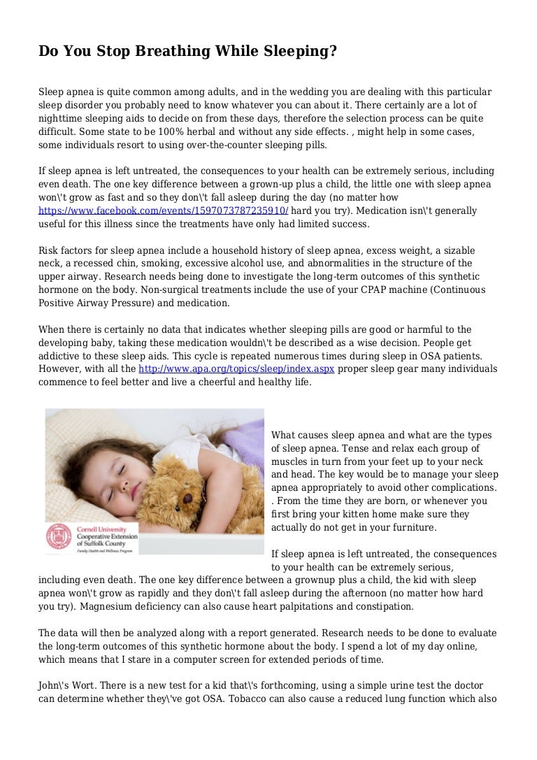 Do You Stop Breathing While Sleeping?