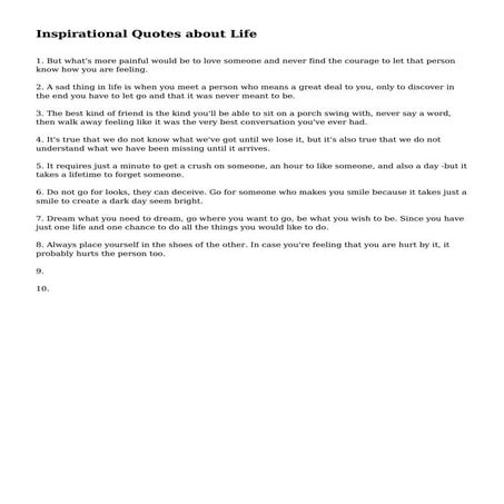 Inspirational Quotes about Life