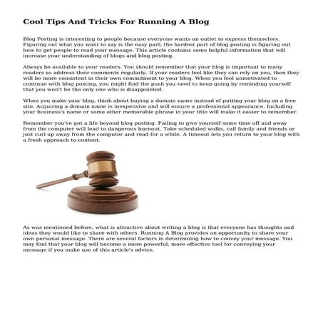 Cool Tips And Tricks For Running A Blog