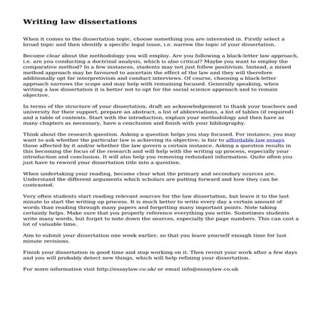 Writing law dissertations