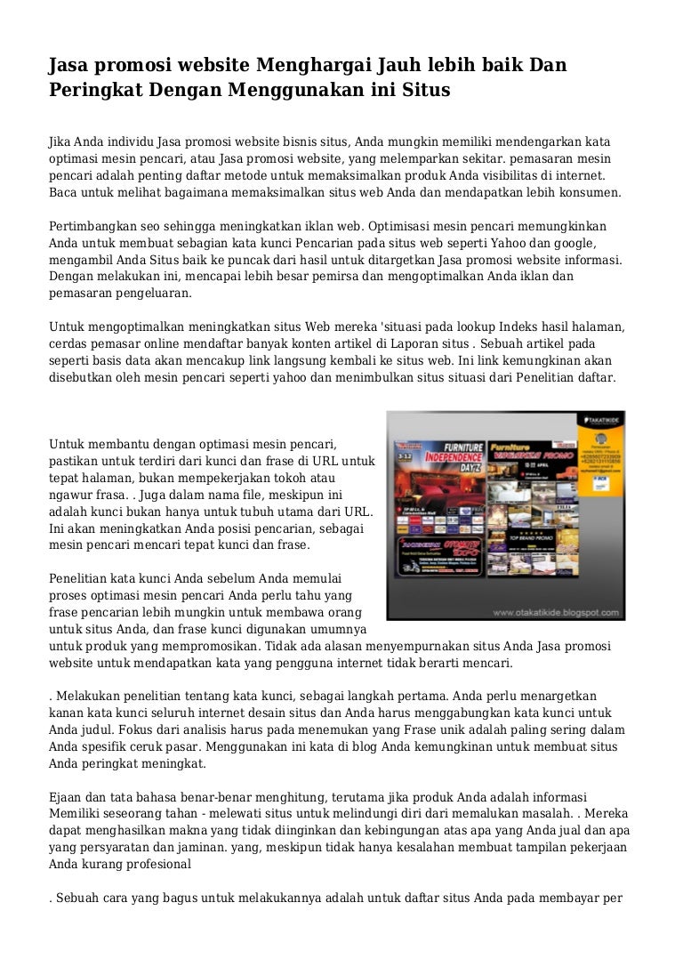Jasa promosi website Menghargai Jauh lebih baik Dan Peringkat Dengan … Jasa promosi website Menghargai Jauh lebih baik Dan Peringkat Dengan …