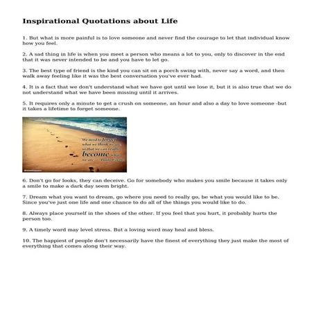 Inspirational Quotations about Life
