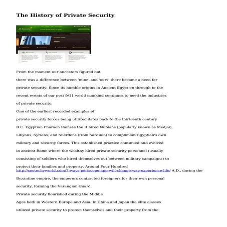 The History of Private Security