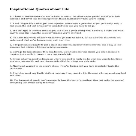 Inspirational Quotes about Life