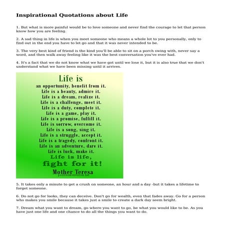 Inspirational Quotations about Life