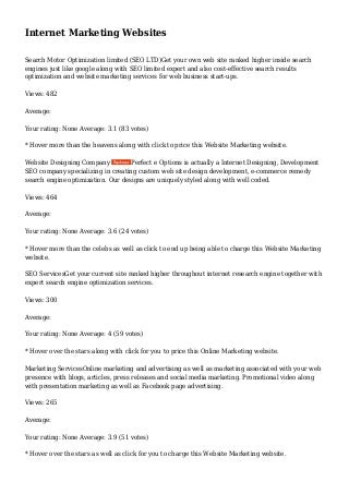 Internet Marketing Websites