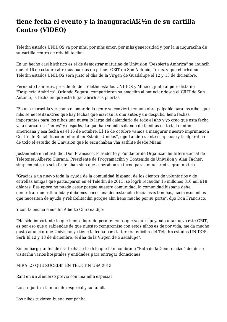 tiene fecha el evento y la inauguraciA�n de su cartilla Centro (VIDEO)