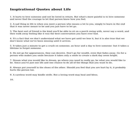 Inspirational Quotes about Life | PDF