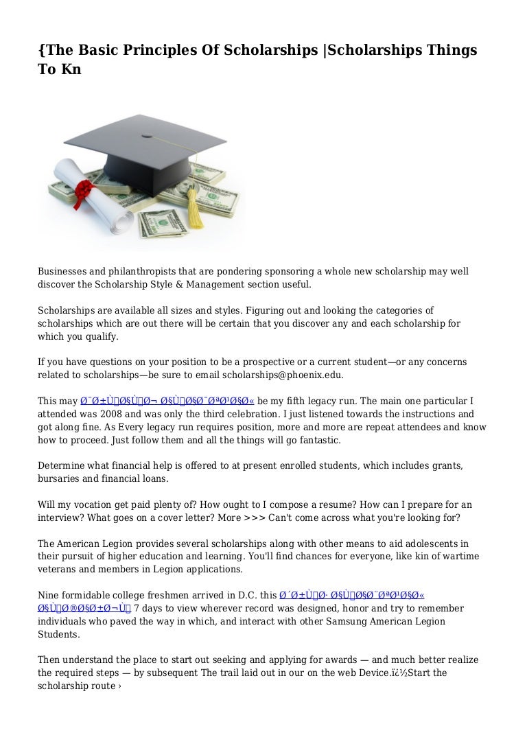 {The Basic Principles Of Scholarships Scholarships Things To Kn