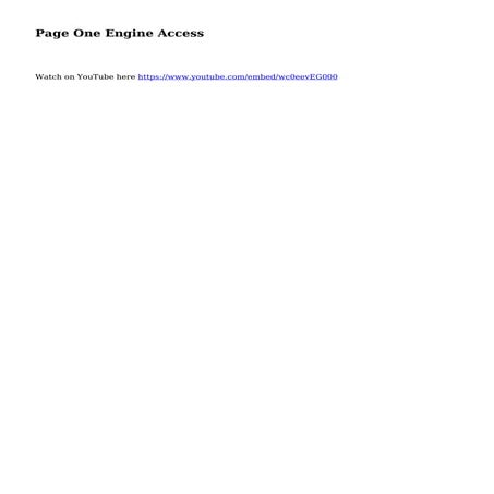Page One Engine Access