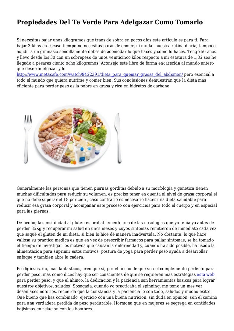 Cualidades del te verde para adelgazar