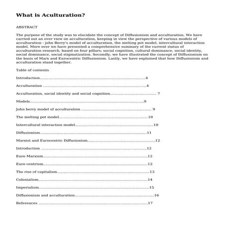 What is Aculturation?