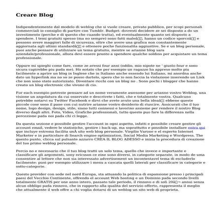 Creare Blog
