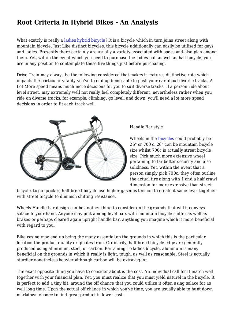 quality hybrid bikes